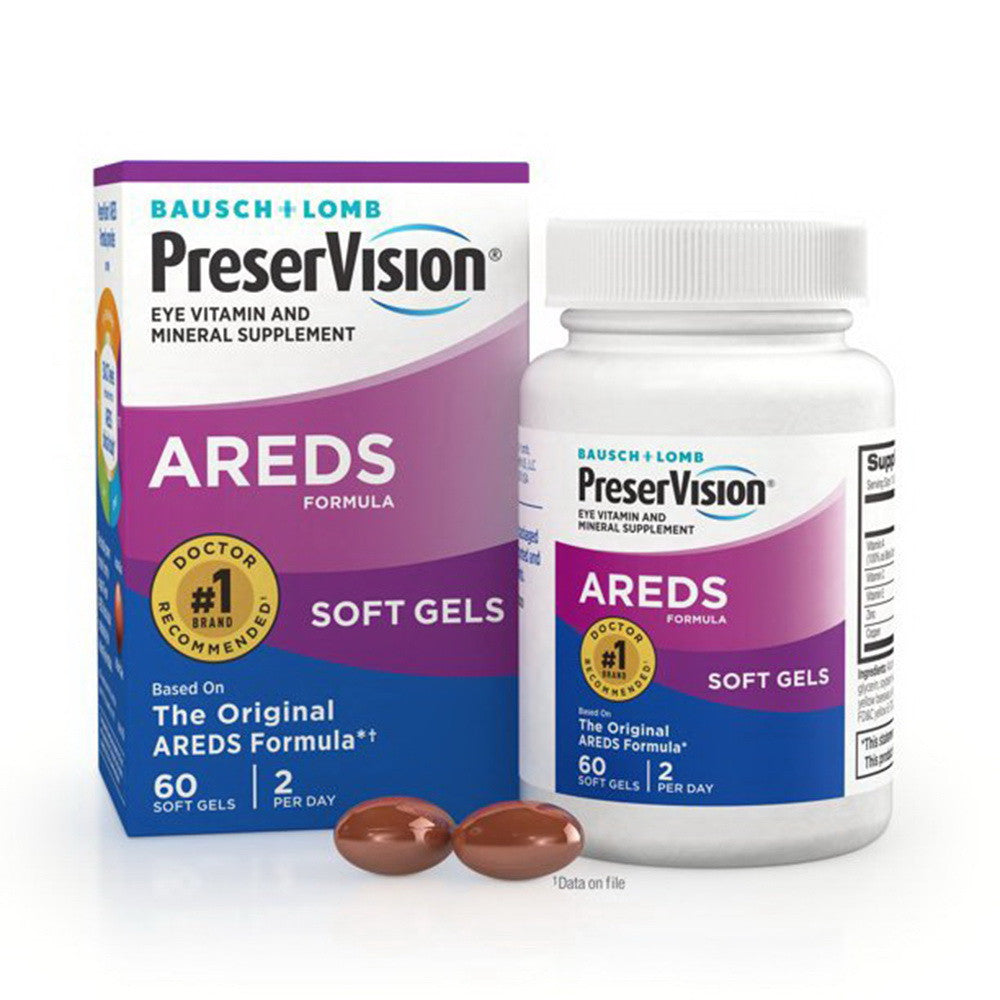 Bausch And Lomb Preservision Eye Vitamin And Mineral Supplement Softgels With Areds Soft Gel Formula - 60 Ea